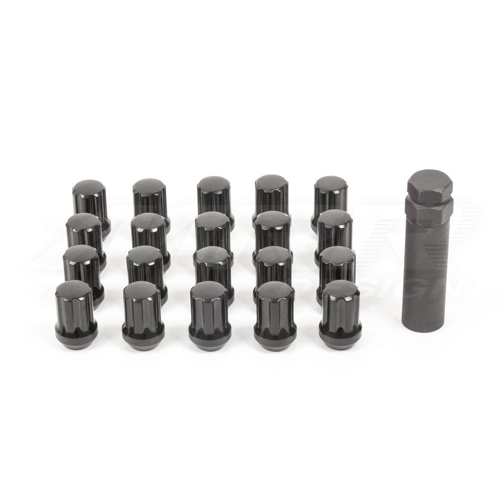 M14x1.5  Spline Lug Nuts Black w/ Key